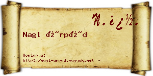 Nagl Árpád névjegykártya